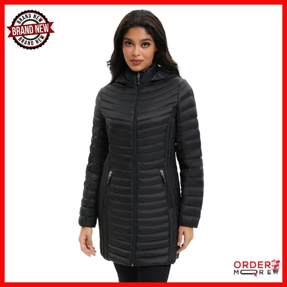 Ultralight Down Puffer Jacket with Detachable Hood Stretchy Panels